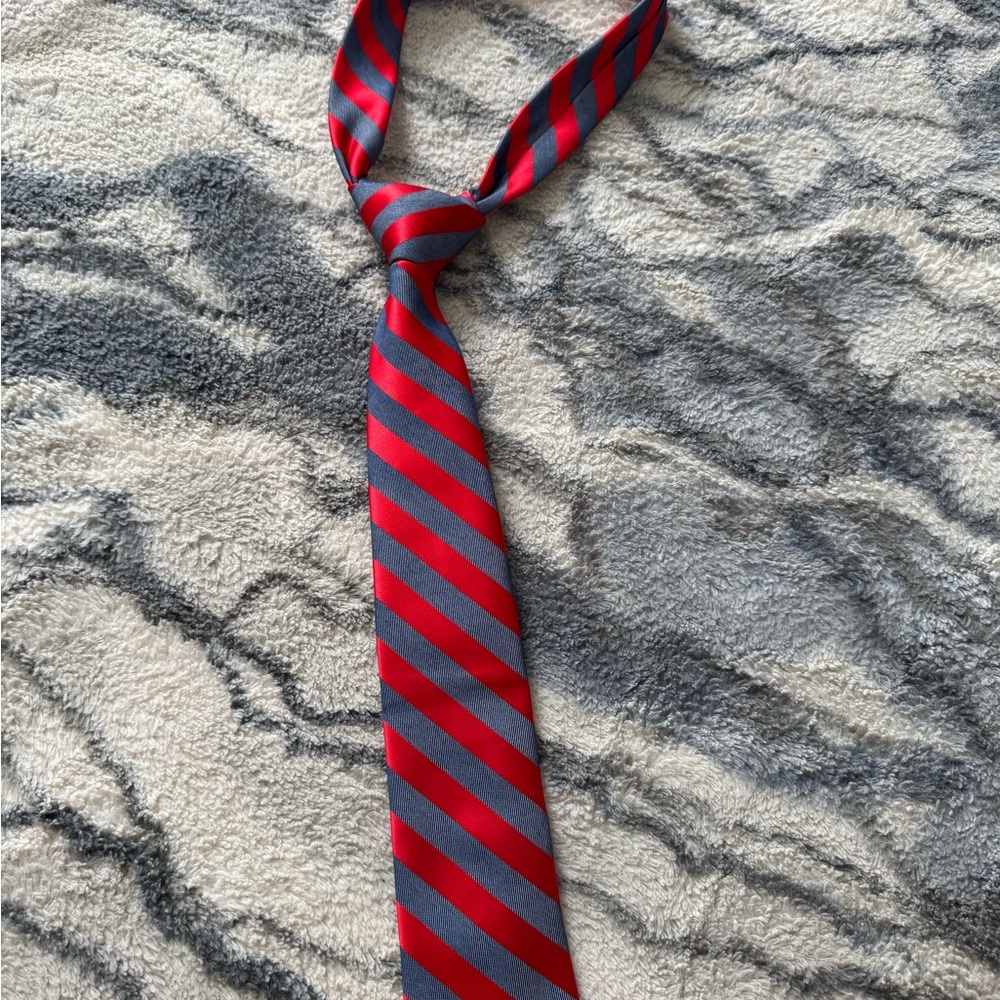 Nautica Bold Red and Gray Striped Tie
